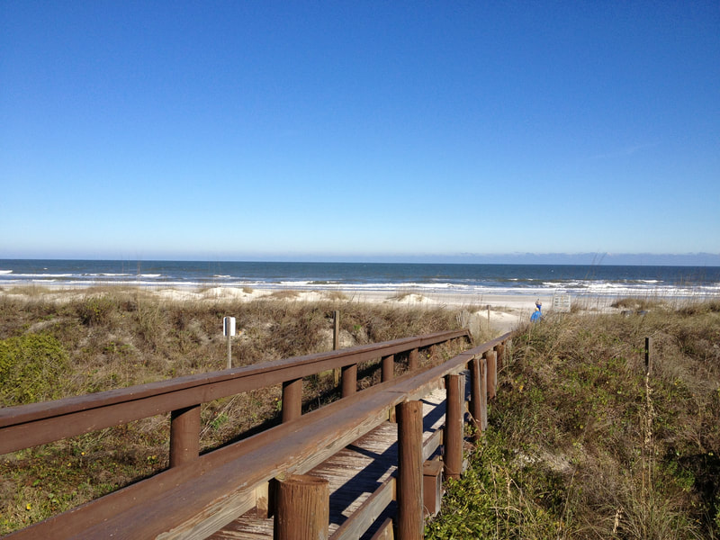 Boardwalk to pristine St Augustine Beach